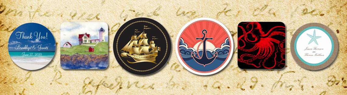 Nautical Envelope Seals Stickers