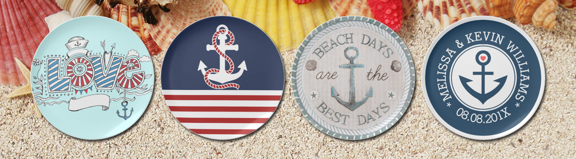 Nautical Melamine Plates