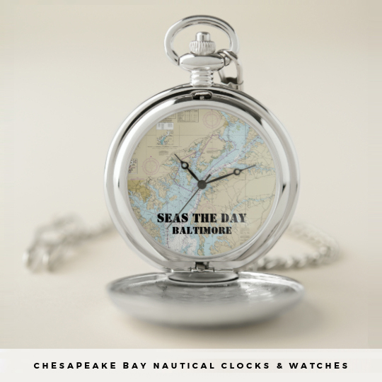 Nautical Baltimore Chesapeake Bay Pocket Watch