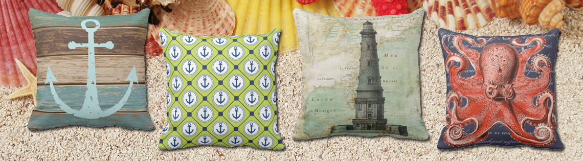 Square Nautical Throw Pillows