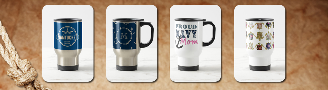 Nautical Travel Mugs