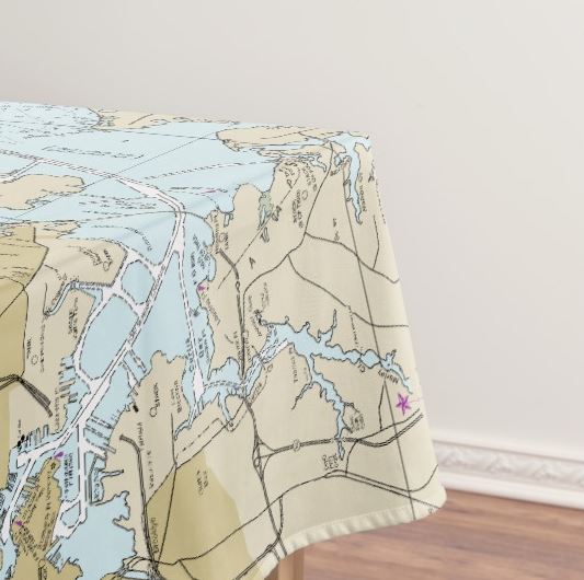 Nautical Chart Table Cloth