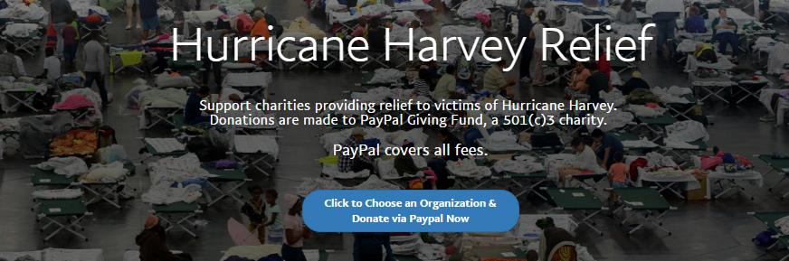 PayPal Accepting Hurricane Harvey Donations