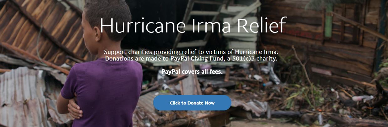 PayPal Accepting Hurricane Irma Donations