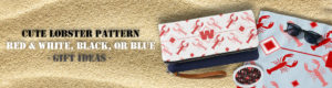 Cute Lobster and Monogram Pattern 119145936837619389 | www.NauticalBoutique.Co