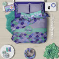 Purple & Teal Mermaid Scales & Monogram 119146034592932727 | www.NauticalBoutique.Co