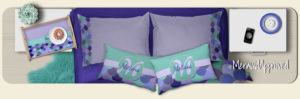 Purple & Teal Mermaid Scales & Monogram 119146034592932727 | www.NauticalBoutique.Co