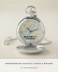 Chesapeake Bay Baltimore Maryland Nautical Pocket Watch | www.NauticalBoutique.Co