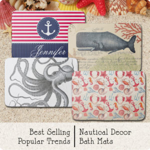 Trendy Nautical Bath Mats | www.NauticalBoutique.Co