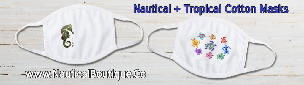 Nautical Cotton Face Masks | www.NauticalBoutique.Co