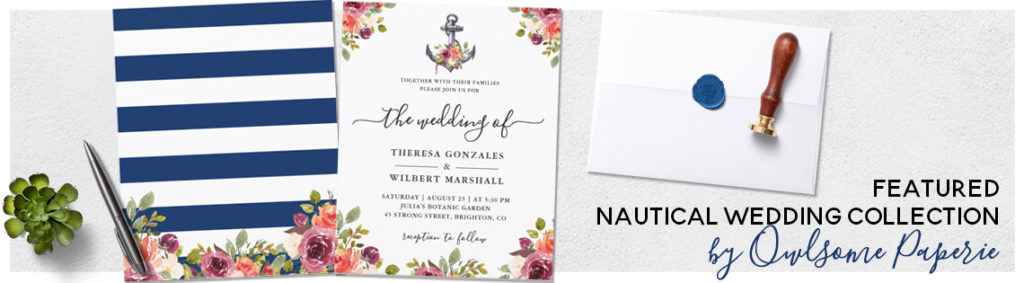 Owlsome Paperie Nautical Floral Wedding Suite | www.NauticalBoutique.Co