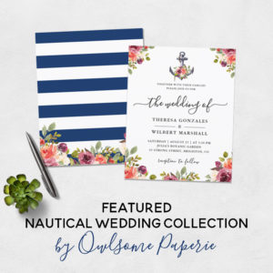 Owlsome Paperie Nautical Floral Wedding Suite | www.NauticalBoutique.Co