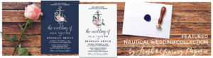 Fresh and Yummy Paperie Watercolor Roses Nautical Wedding Suite | www.NauticalBoutique.Co