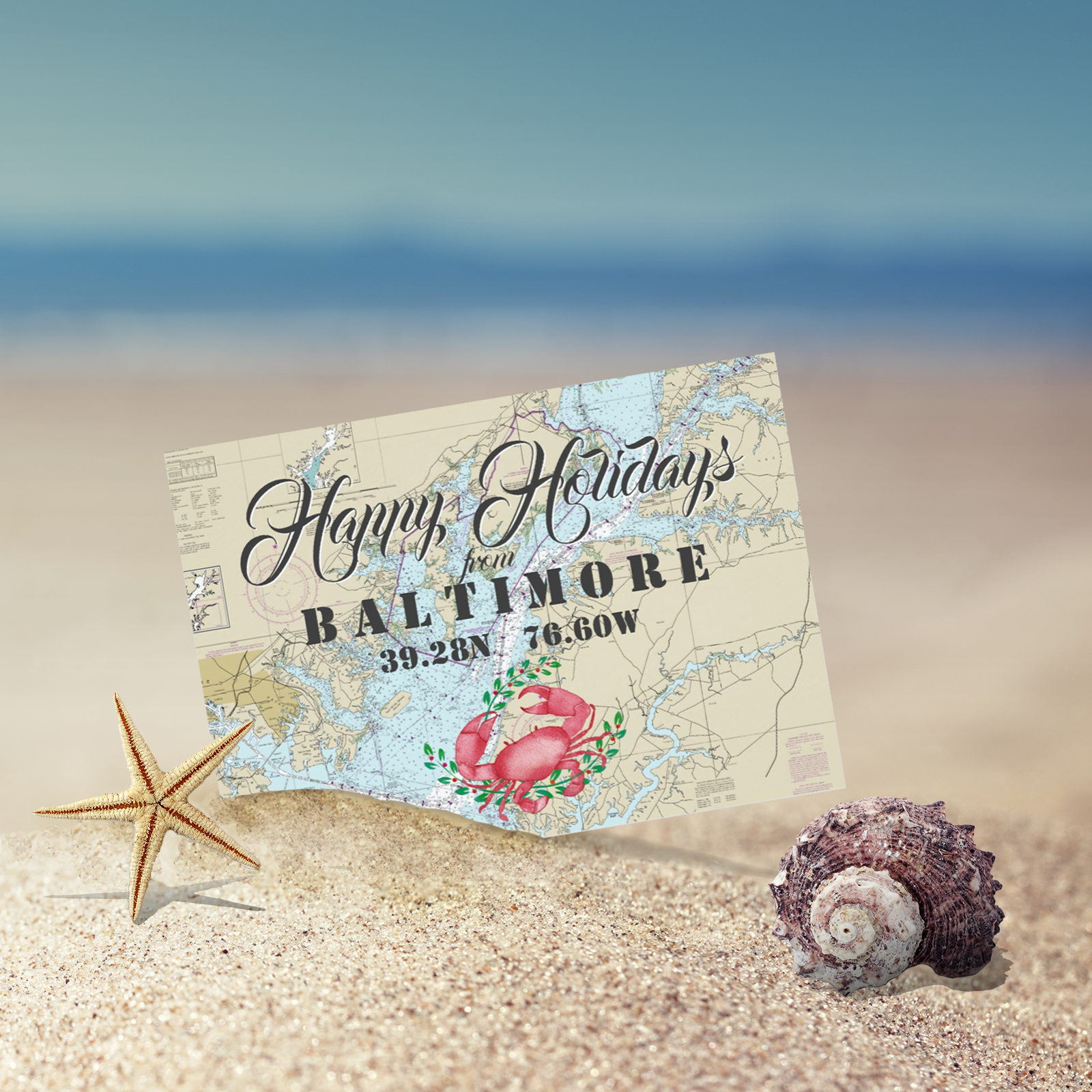 Nautical Happy Holidays from Baltimore Card Design
