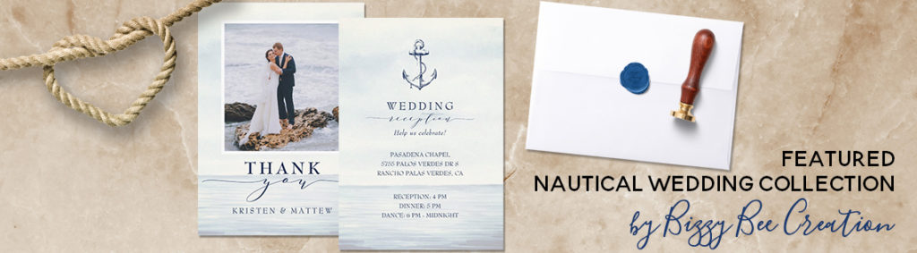 Bizzy Bee Creation Watercolor Ocean Nautical Wedding Suite | www.NauticalBoutique.Co