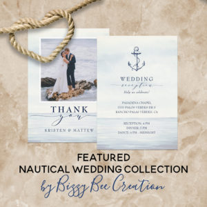 Bizzy Bee Creation Watercolor Ocean Nautical Wedding Suite | www.NauticalBoutique.Co