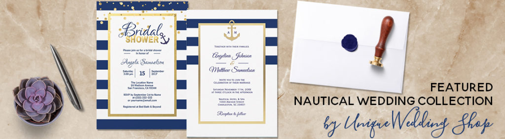 Navy Blue and Gold Nautical Wedding Suite | www.NauticalBoutique.Co