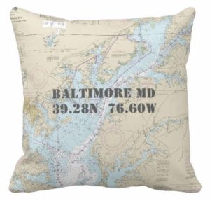 Nautical Baltimore Maryland Chesapeake Bay Pillow 189056697400688576