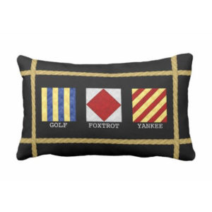 Watercolor Signal Flag Pillow 189719935801014483 | www.NauticalBoutique.Co