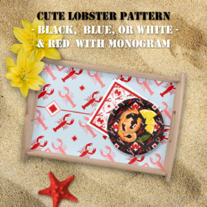 Cute Lobster and Monogram Pattern 119145936837619389 www.NauticalBoutique.Co