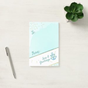 Seas and Greetings Post-It Notes | www.NauticalBoutique.Co