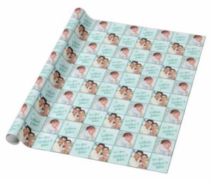 Sea Teal Personalized Photo Gift Wrapping Paper 256285975296963402