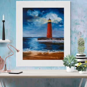 Kenosha Pierhead Lighthouse Poster by Brenda Thour 228145388624074420