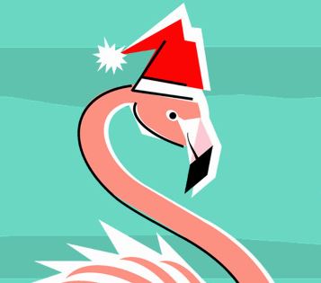 Christmas Flamingo Holiday Design