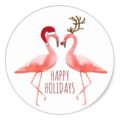 Cute Christmas Flamingos