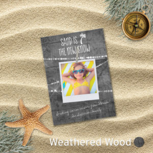 Weathered Wood Sand is the New Snow Holiday Card | www.NauticalBoutique.Co
