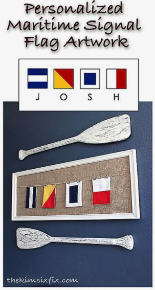 TheKimSixFix.com Nautical Signal Flag Wall Hanging Craft Project