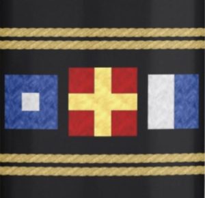 Watercolor Nautical 3-Flag Monogram Example